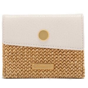 Hammitt Montana Wallet - Calla Lily White Raffia w/Brushed Gold - NEW w/tags